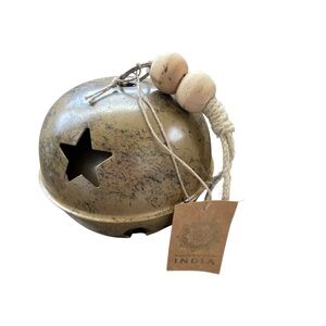 Large Hanging Brown Metal Christmas Bell